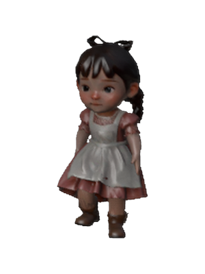 The girl with the rag doll